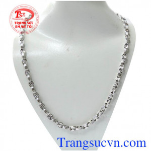 Dây chuyền vàng trắng ý 18k