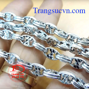 Dây chuyền vàng trắng ý 18k