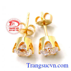 hoa tai vàng bảo hành 6 tháng, giao toàn quốc, Phù hợp làm món quà trong những dịp ý nghĩa 