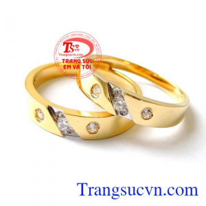 Nhẫn cưới vàng đôi hoàn hảo yêu thương trọn vẹn thủy chung son sắc
