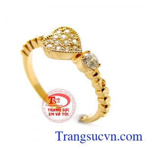 Nhẫn vàng trái tim chung thủy Nhẫn nữ được khách hàng ưa chuộng.