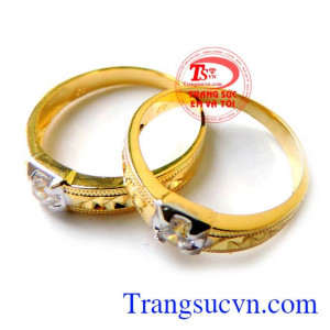 Nhẫn cưới vàng vàng tây đẹp sang trọng kinh tế cho đôi bạn trẻ