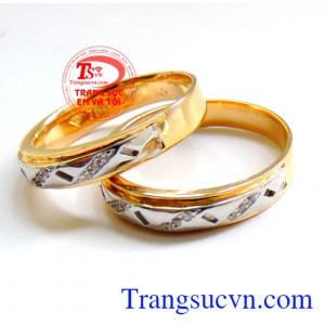 Cặp nhẫn cưới đặc 18k
