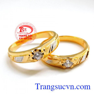 Nhẫn cưới vàng vàng tây đẹp sang trọng kinh tế cho đôi bạn trẻ