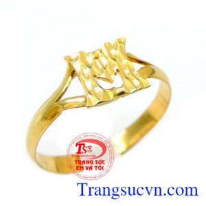Nhẫn vàng chữ M