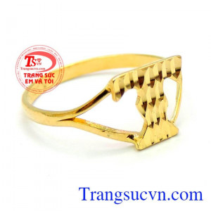 Nhẫn nữ chữ T chất lượng vàng được đảm bảo uy tín. 