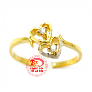 Nhẫn vằng cặp đôi tim yêu