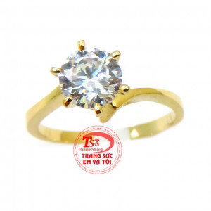 Nhẫn kim cương nữ vàng