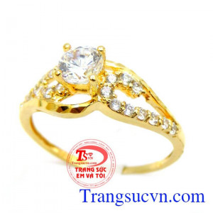 Nhẫn nữ vàng 10k điệu đảm bảo chất lượng vàng bảo hành 6 tháng. Nhẫn nữ vàng 10k điệu