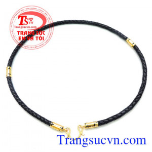 Dây da bọc vàng 14k móc M