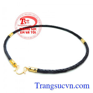 Dây da bọc vàng 14k móc M