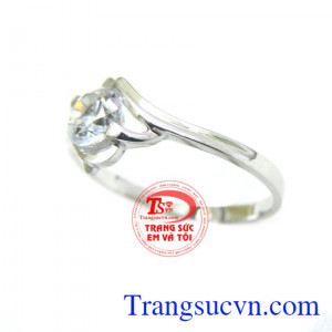 Nhẫn vàng trắng 18k nhập khẩu đảm bảo chất lượng. Nhẫn 18k vàng trắng