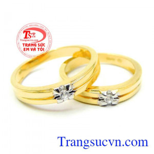 Nhẫn cưới vàng 18k hạnh phúc trọn vẹn trăm năm giữ gìn trăm năm hạnh phúc