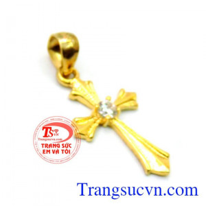 Thích hợp làm quà tặng cho người thân và bạn bè,Mặt thánh giá vàng đá