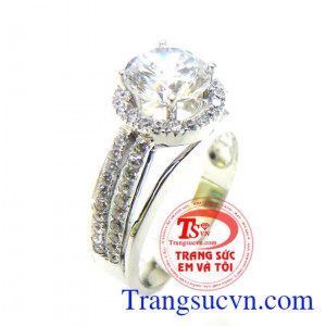 Nhẫn nữ vàng trắng 10k đẹp