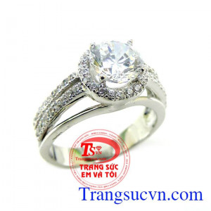Nhẫn nữ vàng trắng 10k đẹp