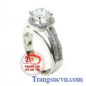 Nhẫn nữ vàng trắng 10k đẹp