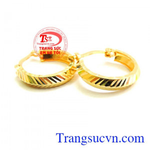 Hoa tai nữ ôm sát vàng Hoa tai vàng tây dành cho nữ kiểu tinh tế,đeo hoa tai hợp thời trang.