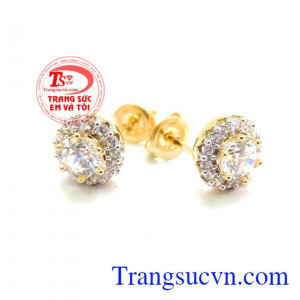 Đôi nụ hoa tai vàng đẹp