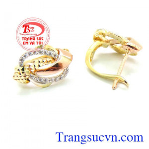 Cặp bông tai vàng hồng đẹp