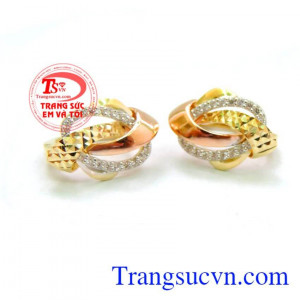 Cặp bông tai vàng hồng đẹp chất lượng đảm bảo uy tín.