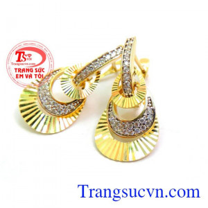 Hoa tai vàng 10k màu nhập