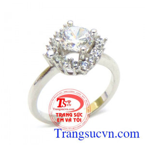 Nhẫn nữ vàng 10k trắng