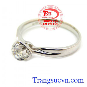 Nhẫn nữ trắng vàng nhập được thiết kế tinh tế,Nhẫn nữ trắng vàng nhập đeo chất lượng vàng 18k đảm bảo
