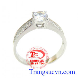 Nhẫn vàng trắng 18k nữ nhập bảo hành 12 tháng giao toàn quốc,Nhẫn vàng trắng 18k nữ thanh toán an toàn,khách hàng ưa chuộng