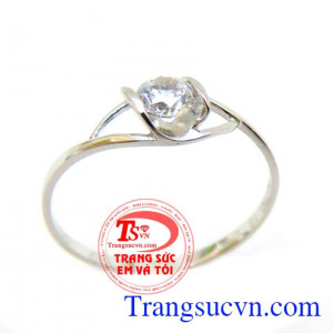 Nhẫn vàng trắng giá rẻ được thiết kế tinh tế,Nhẫn vàng trắng giá rẻ, Vàng trắng chất lượng vàng 18k đảm bảo