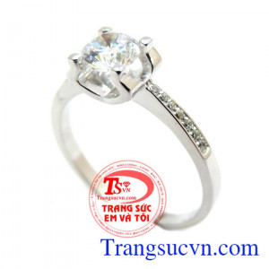 Nhẫn 18k trắng thanh toán an toàn,Là món quà tặng trong dịp sinh nhật và kỷ niệm ý nghĩa.