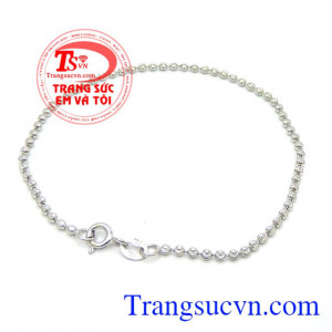 Lắc bi vàng trắng 18k bảo hành 1 năm. 