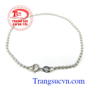Lắc bi vàng trắng 18k 750 Italy món quà tuy nhỏ bé nhưng mang tình cảm lớn với người thương yêu. 
