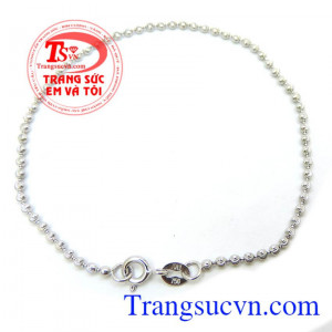 Lắc bi vàng trắng 18k