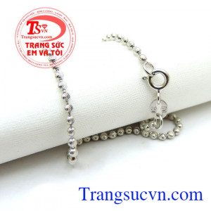 Lắc bi vàng trắng 18k