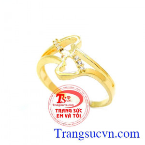 Bán Bán Nhẫn vàng tây hai trái tim chiếc Nhẫn vàng tây hai trái tim,nhẫn nữ vàng tây,được thiết kế tinh tế,Nhẫn vàng tây hai trái tim đeo xinh xinh trên ngón tay đeo nhẫn,