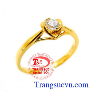Nhẫn vàng 18k tình yêu,nhẫn nữ vàng nhập khẩu đảm bảo chất lượng, bảo hành 1 năm,Nhẫn vàng 18k tình yêu 750 màu sắc bền đẹp,sáng