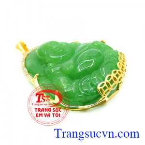 Mặt phật xanh ngọc vàng đẹp bảo hành 6 tháng