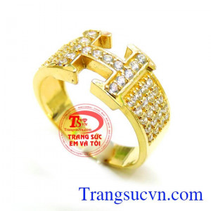 Nhẫn nữ chữ H,nhẫn nữ vàng tây,được thiết kế tinh tế,Nhẫn nữ chữ H đeo xinh xinh trên ngón tay đeo nhẫn,Nhẫn nữ chữ H bảo hành 6 tháng giao Nhẫn nữ chữ H toàn quốc, thanh toán an toàn.