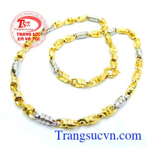 Dây chuyền nam xmen vàng hai màu trẻ trung và sang trọng