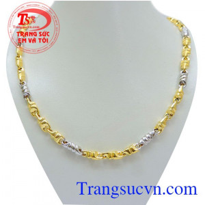 Dây chuyền nam xmen vàng hai màu trẻ trung và sang trọng