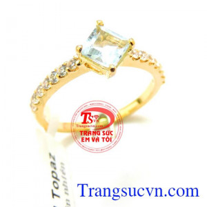 Nhẫn Vàng Topaz Mệnh Thủy hạnh phúc trong sáng và sức sống khơi nguồn nước,sự sống của hạnh tinh,Nhẫn Vàng Topaz thiên nhiên có giấy kiểm định đá quý và vàng,bảo hành 1 năm,giao toàn quốc,là món quà cho Vợ yêu mệnh thủy rất tuyệt.