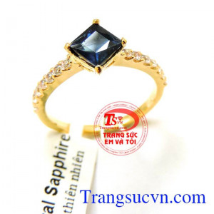 Nhẫn nữ sapphire lam tài lộc chất lượng vàng đảm bảo uy tín,Nhẫn nữ sapphire lam tài lộc có giấy kiểm định vàng và đá quý kèm theo sản phẩm