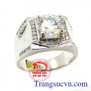 Nhẫn vàng trắng tinh tế