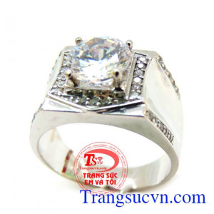 Nhẫn vàng trắng tinh tế