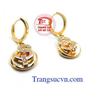 Bông tai vàng 18k italy,chất lượng vàng đảm bảo Uy tín khách hàng bình chọn nhiều năm,