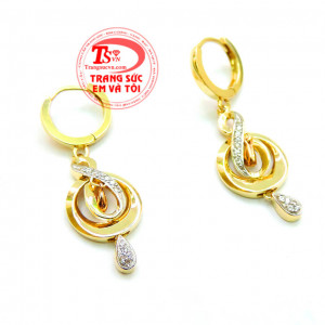 Bông tai vàng italy 18k bảo hành 1 năm,