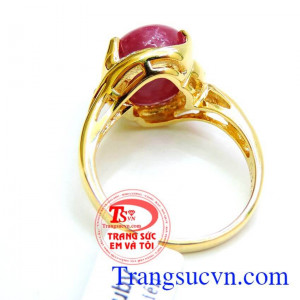 Nhẫn đá quý ruby là món quà quý phái và sang trọng, Giao nhẫn nữ ruby toàn quốc thanh toán an toàn.