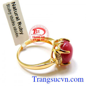 Nhẫn vàng Ruby đỏ dành cho nữ,Chiếc nhẫn nữ vàng đá quý ruby đỏ thiên nhiên,Đeo tay dành riêng cho nữ