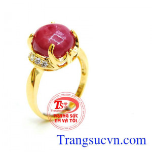 Nhẫn vàng Ruby đỏ dành cho nữ,Chiếc nhẫn nữ vàng đá quý ruby đỏ thiên nhiên,Đeo tay dành riêng cho nữ